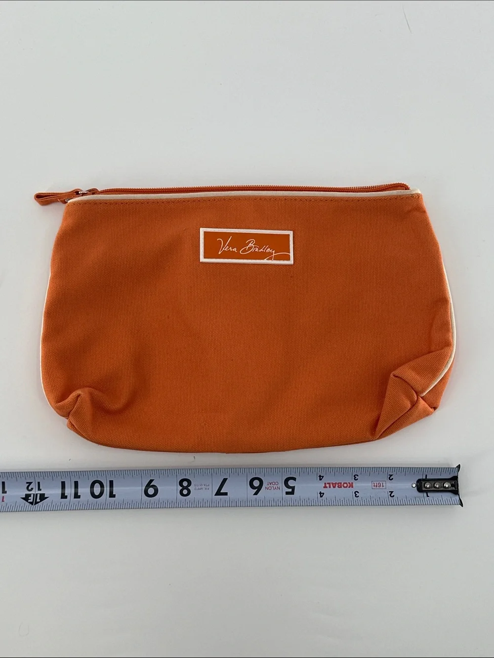 Vera Bradley Bright Orange Zip Cosmetic Pouch